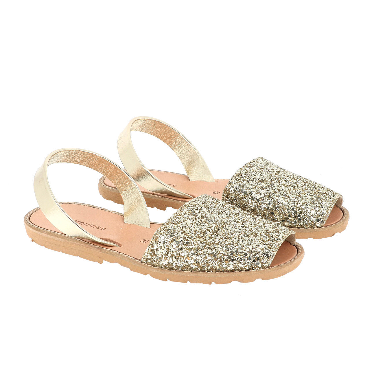 Avarca Paillettes Oro (semelle beige)