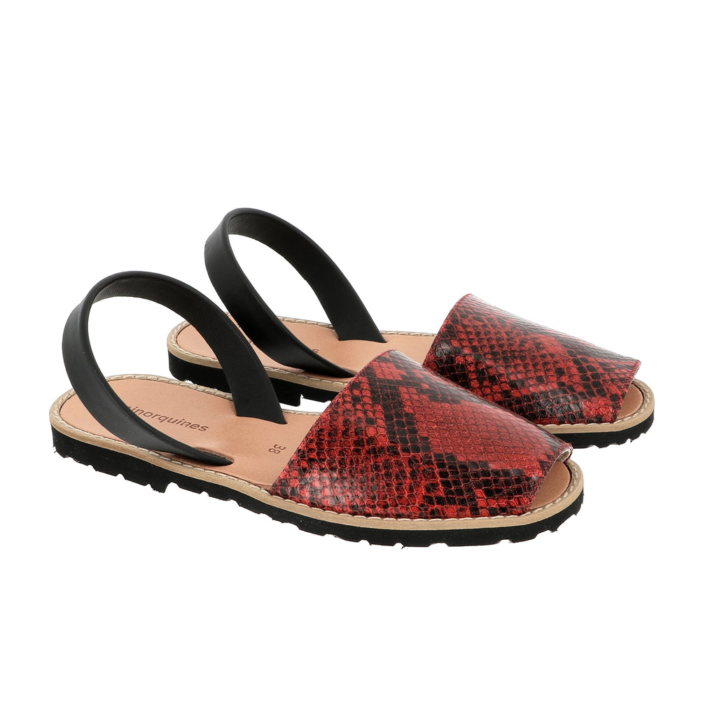 Avarca Reptil Rojo