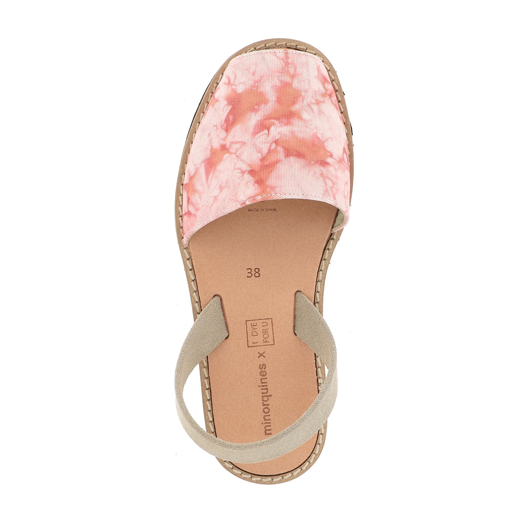 Avarca Tela Tie-Dye Rosa Jaspeado