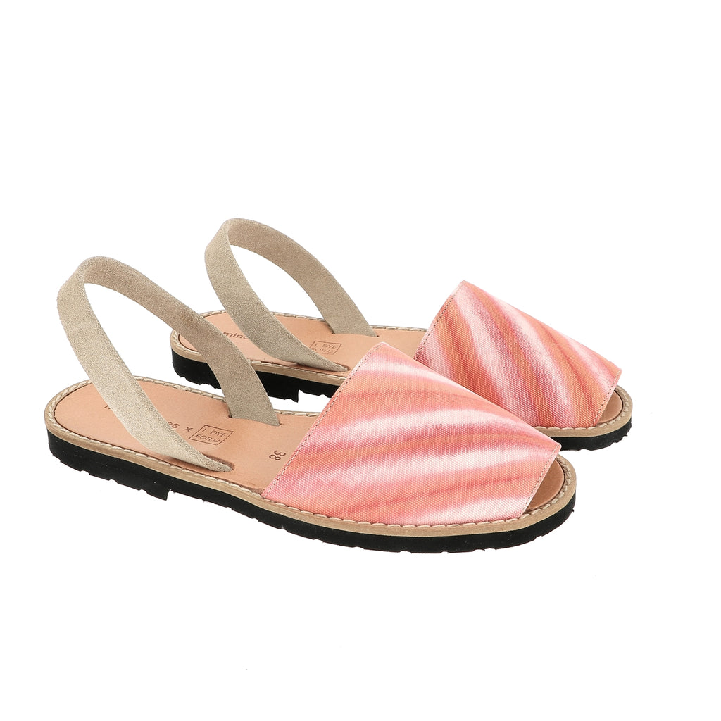 Avarca Tela Tie-Dye Rosa Rayada