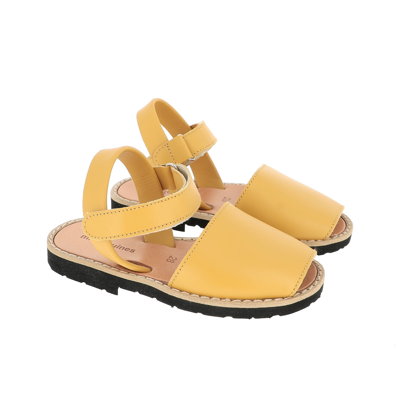 Abarca Velcro Piel Dorada