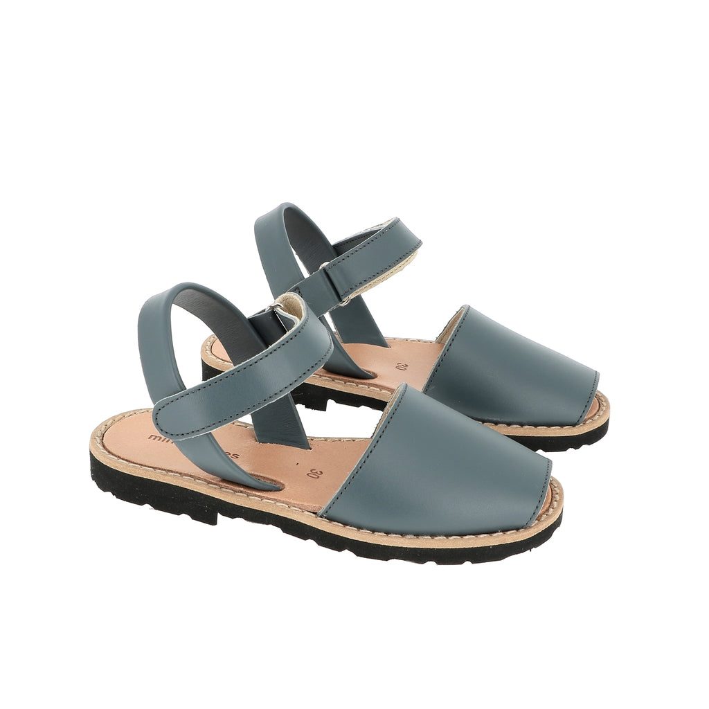 Avarca Velcro Cuero Petróleo