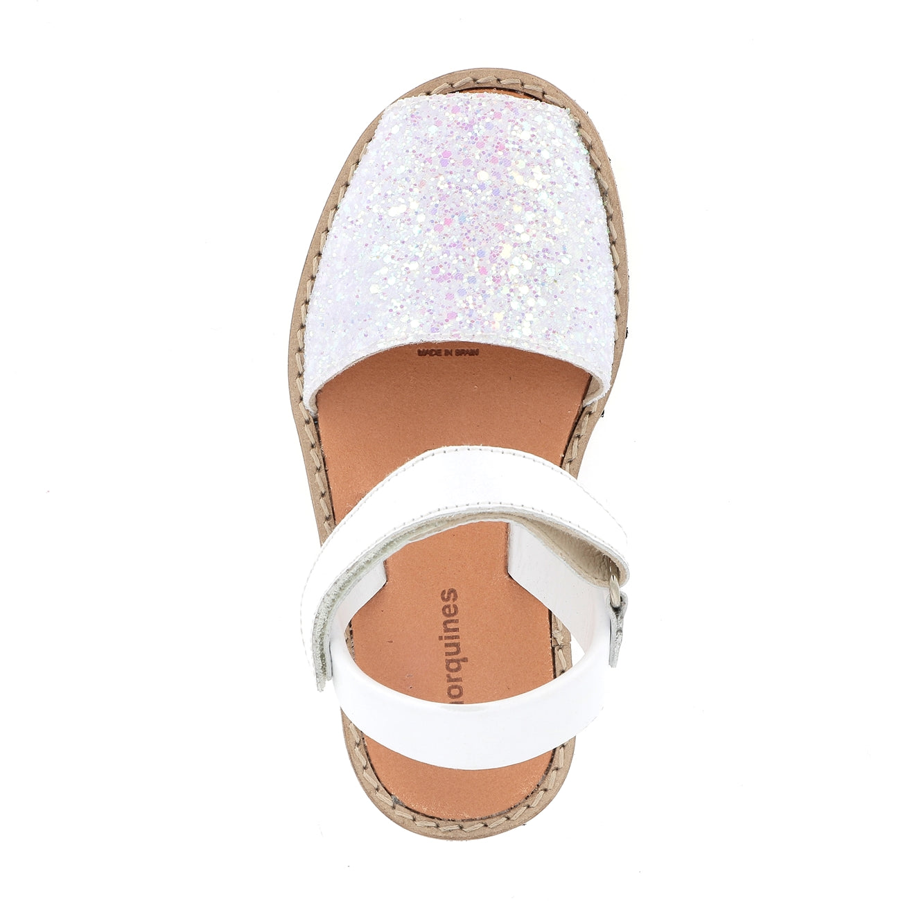 Avarca Velcro Purpurina Blanco