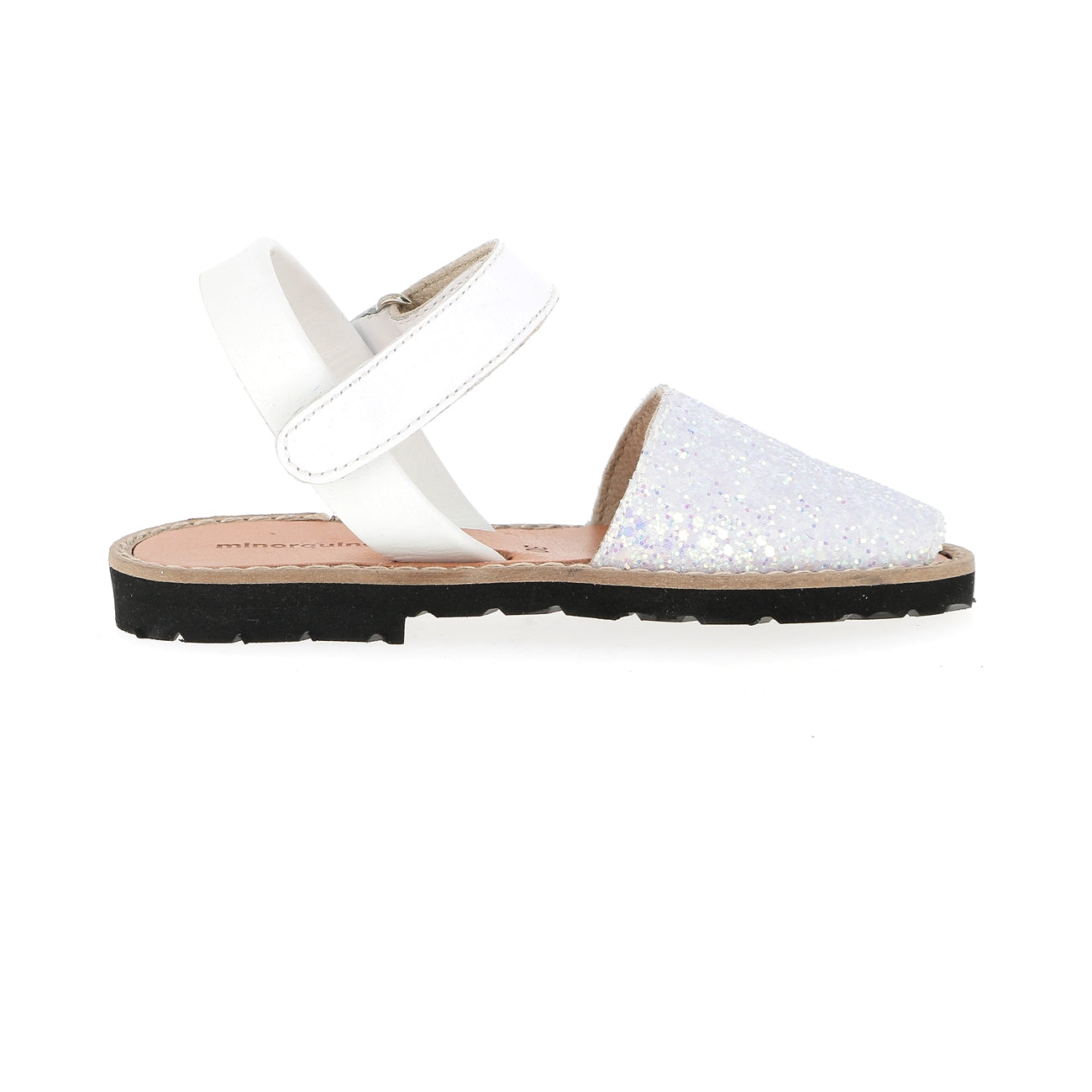 Avarca Velcro Purpurina Blanco