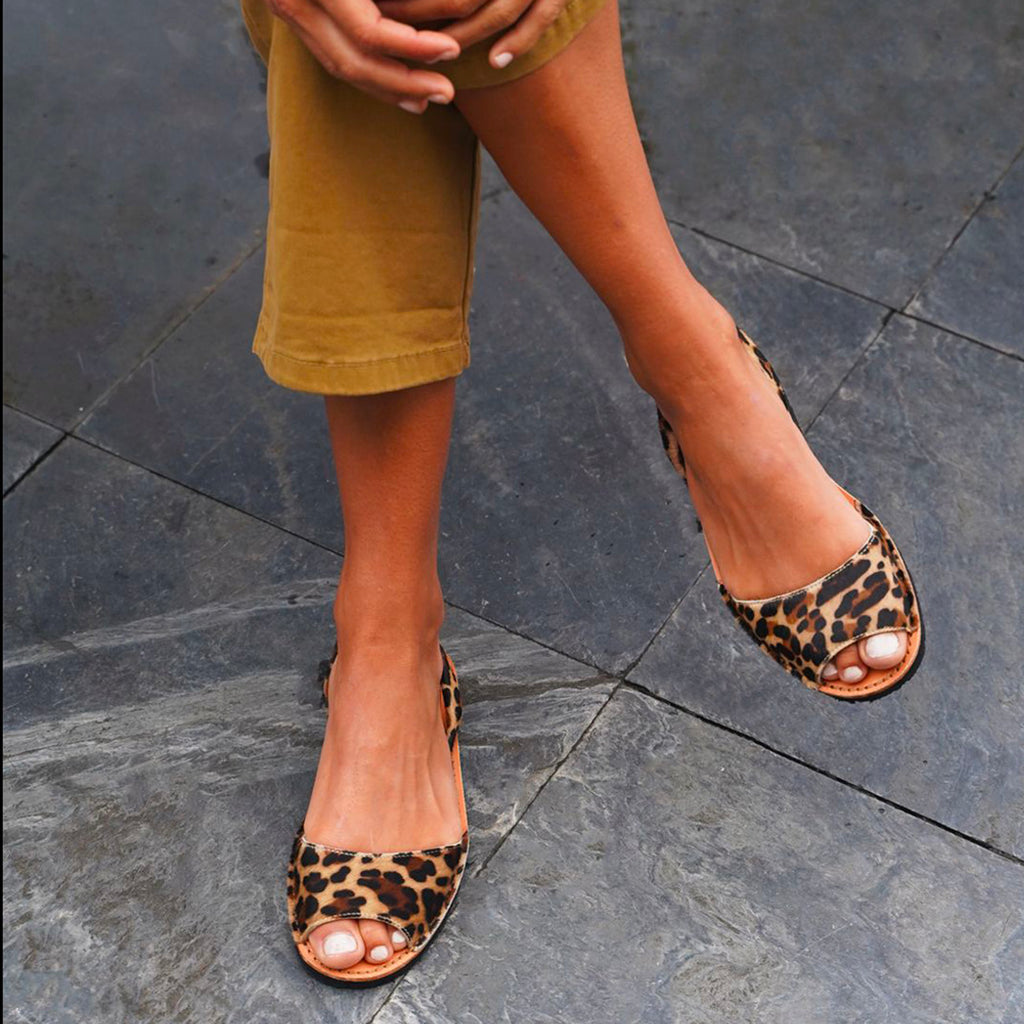 Avarca Caleta Leopard Leather