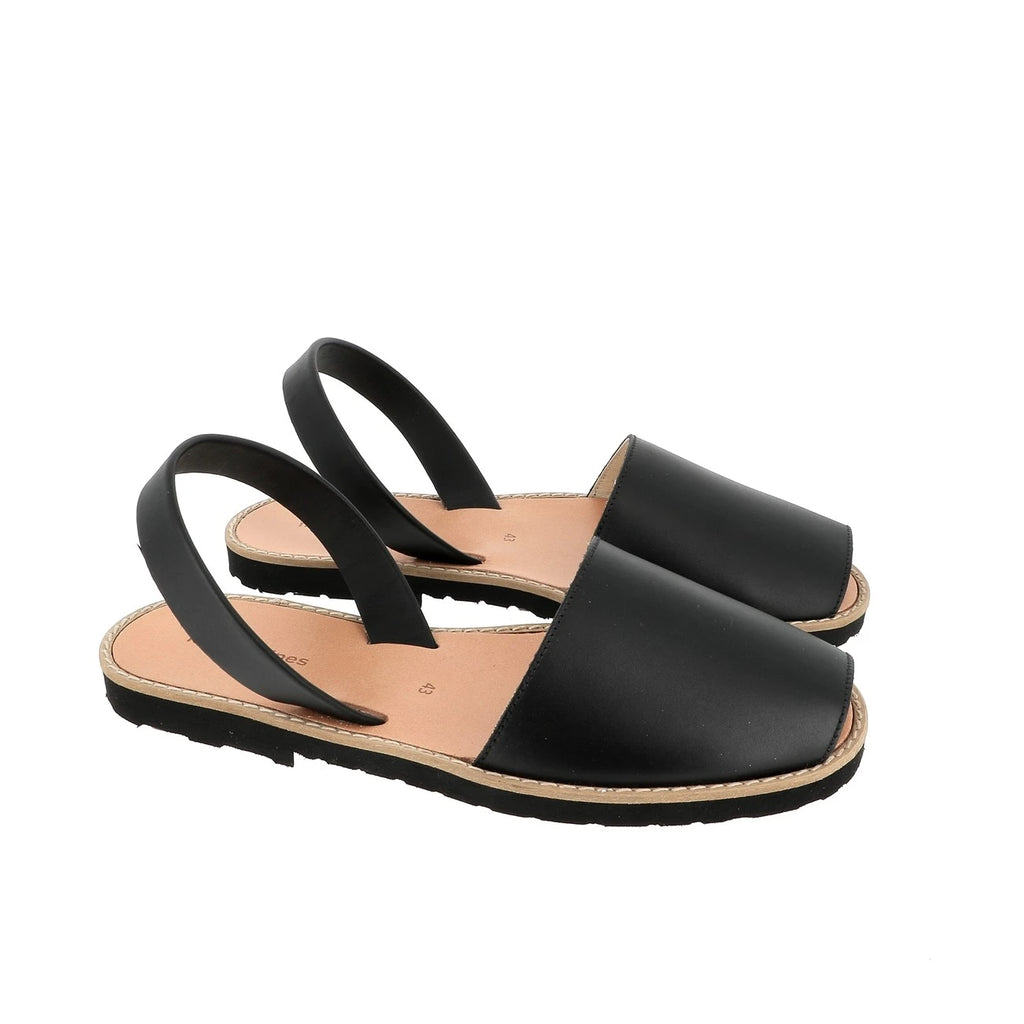 Avarca de Cuero Negro para Hombre