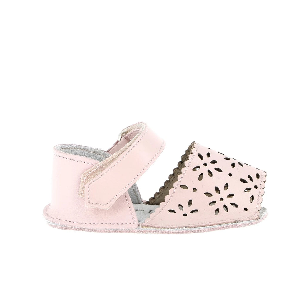 Frailera Baby Cuero Perforado Flor Rosa