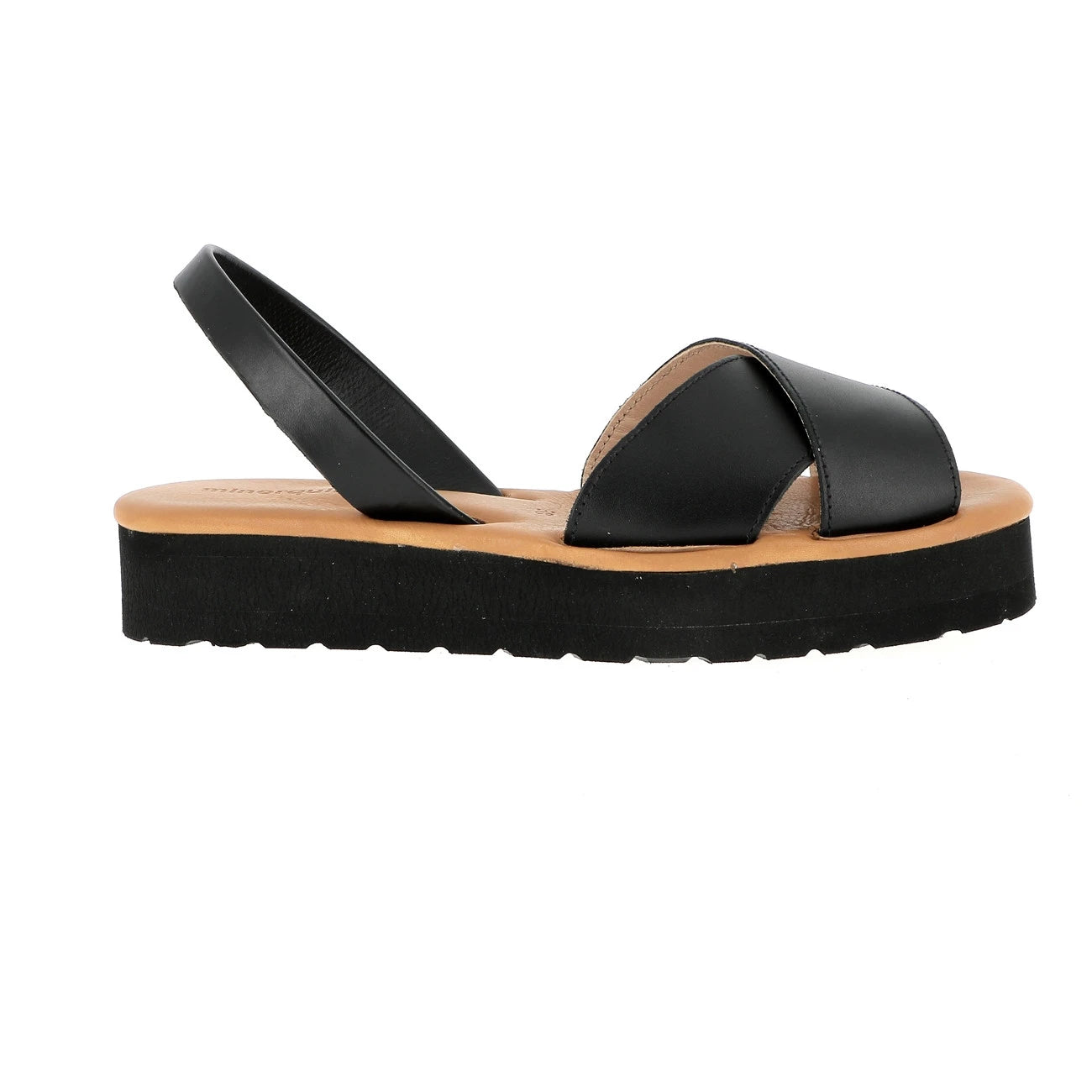 Avarca Platja Plateforme Muro Cuir Negro