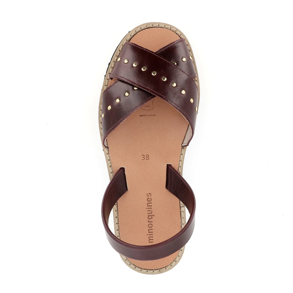 Avarca Rock Cuir Vintage Burdeos