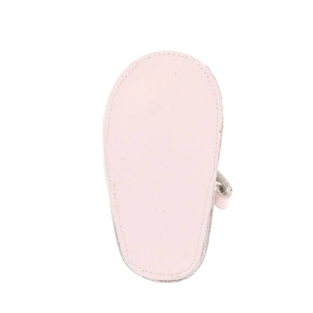 Frailera Baby Cuero Perforado Flor Rosa