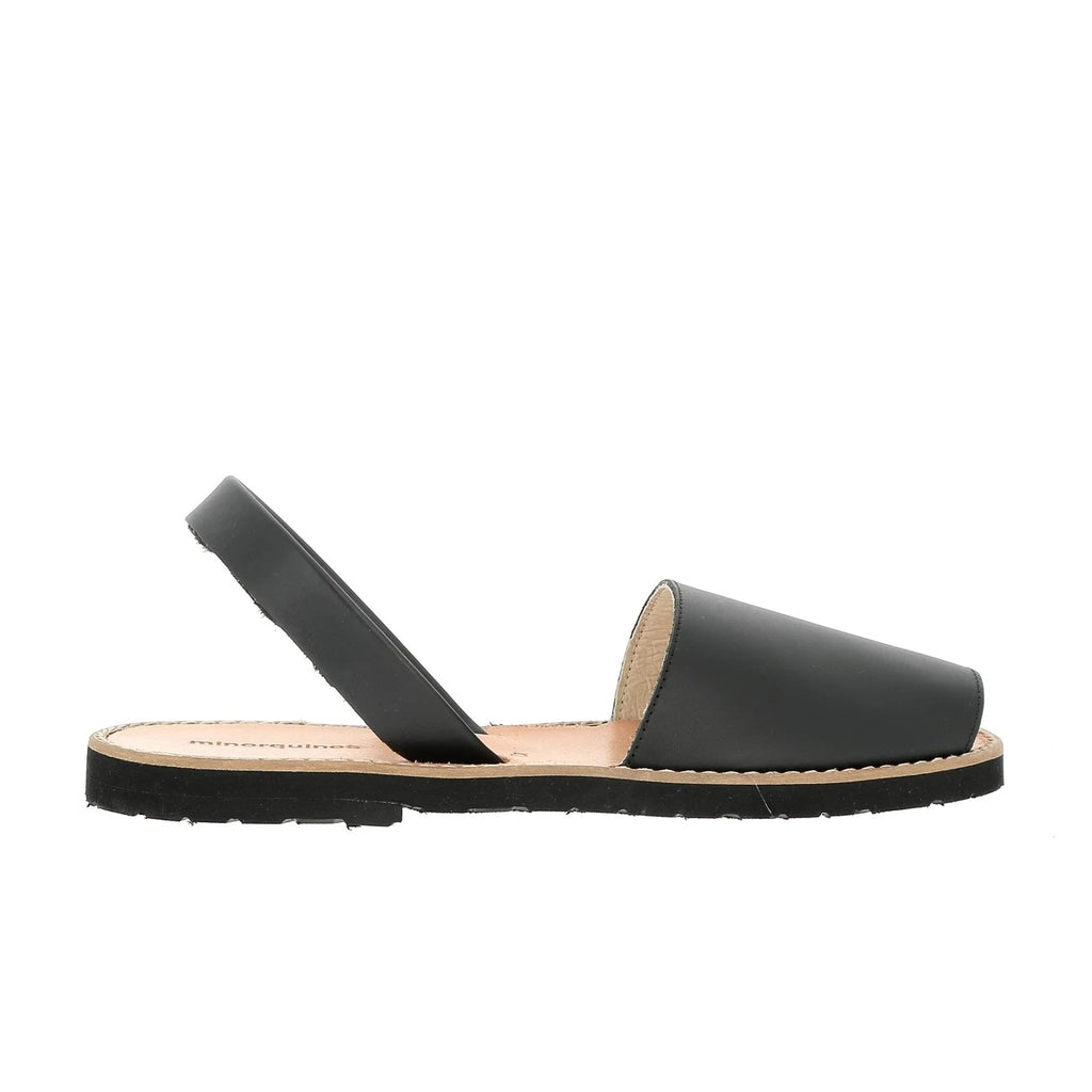 Avarca de Cuero Negro para Hombre