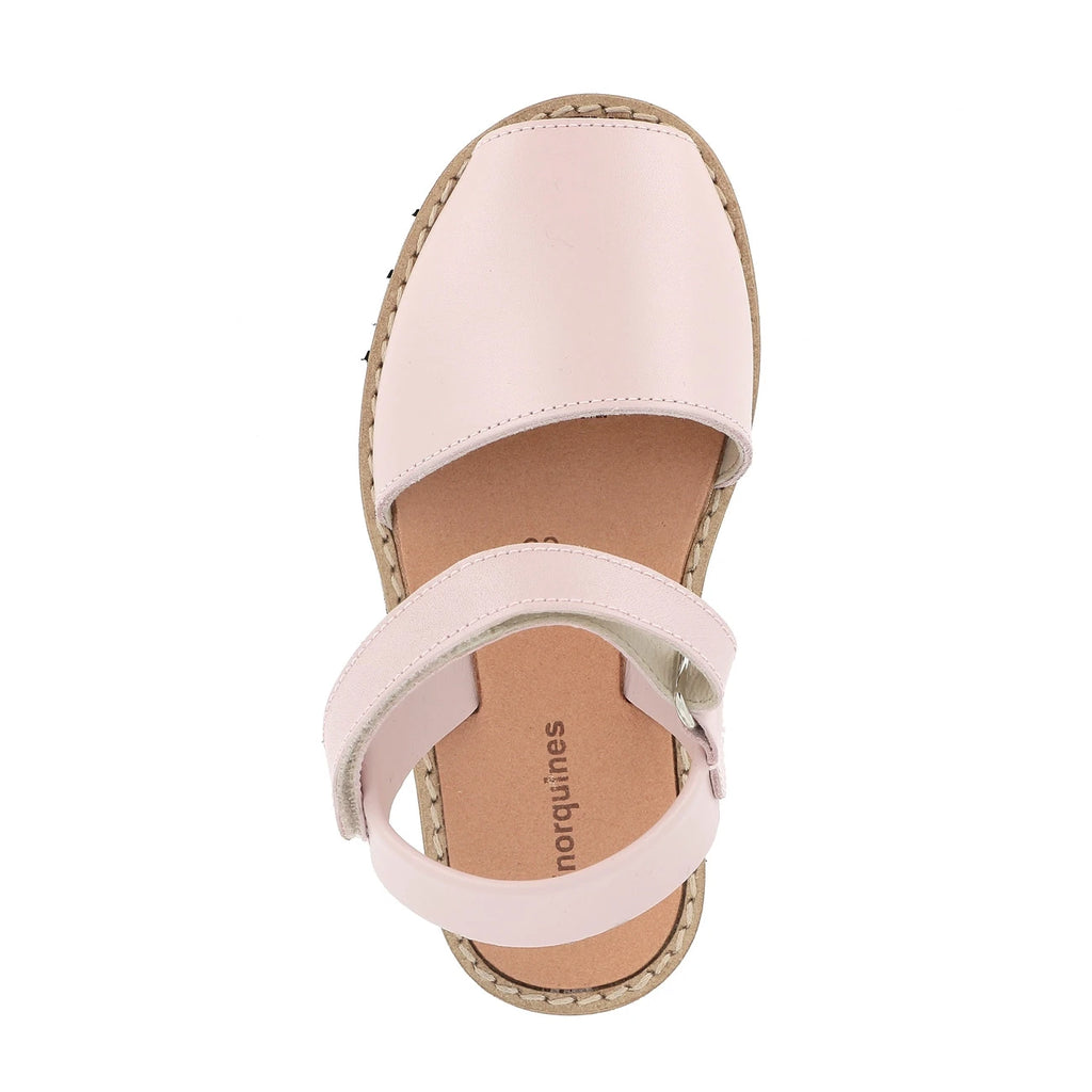 Avarca de Velcro de Cuero Rosa