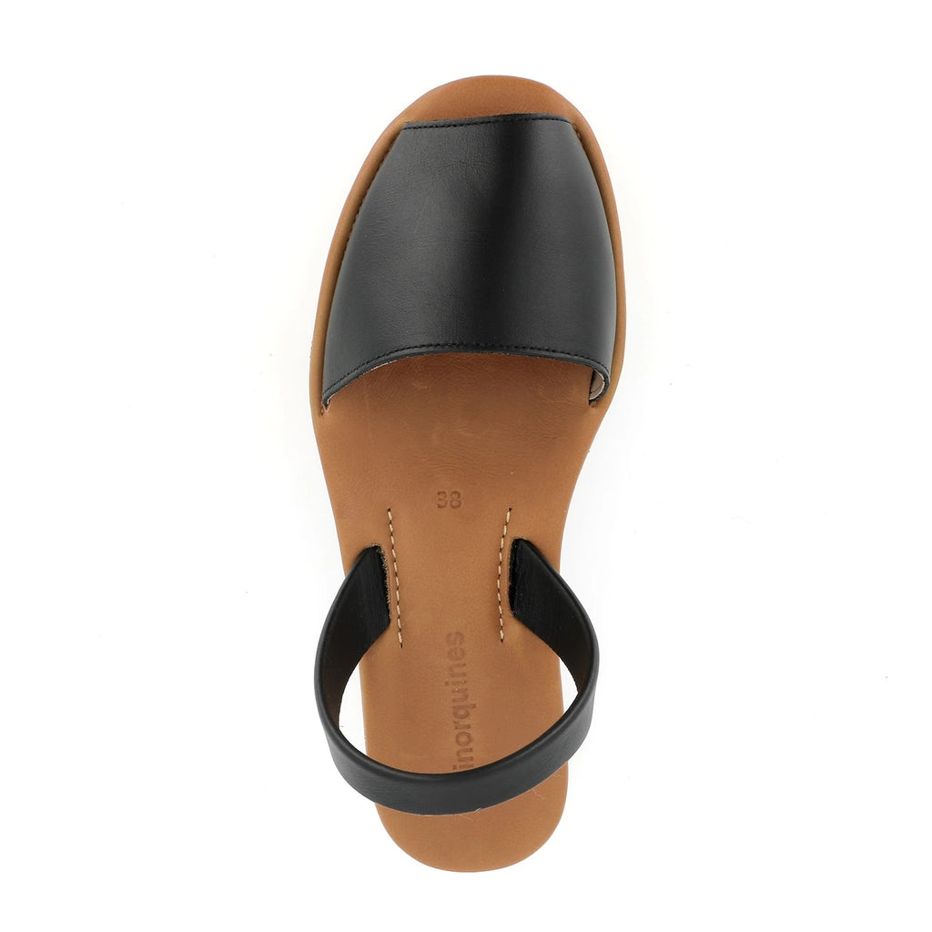 Avarca Platja Plateforme Cuir Negro