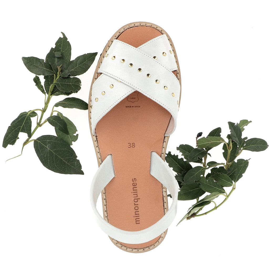 Avarca Rock Cuir Vintage Blanco