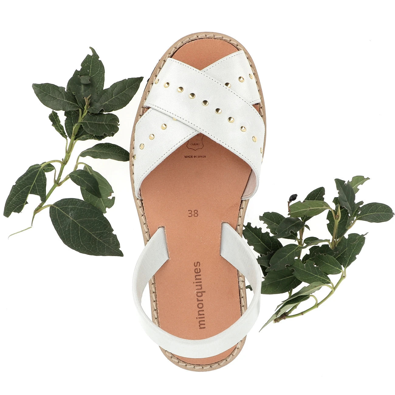 Avarca Rock Cuir Vintage Blanco