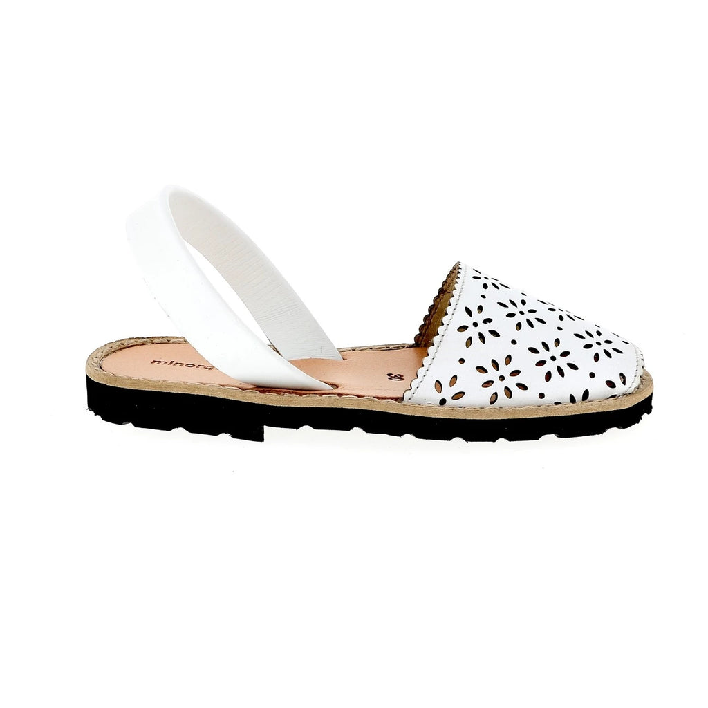 Avarca Cuir Perforé Blanco