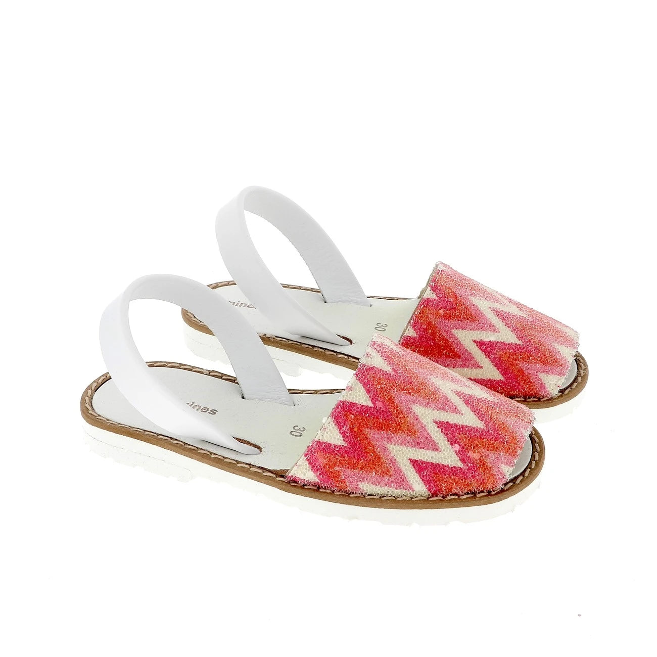 Avarca Zig Zag Rosa Fiesta Blanca