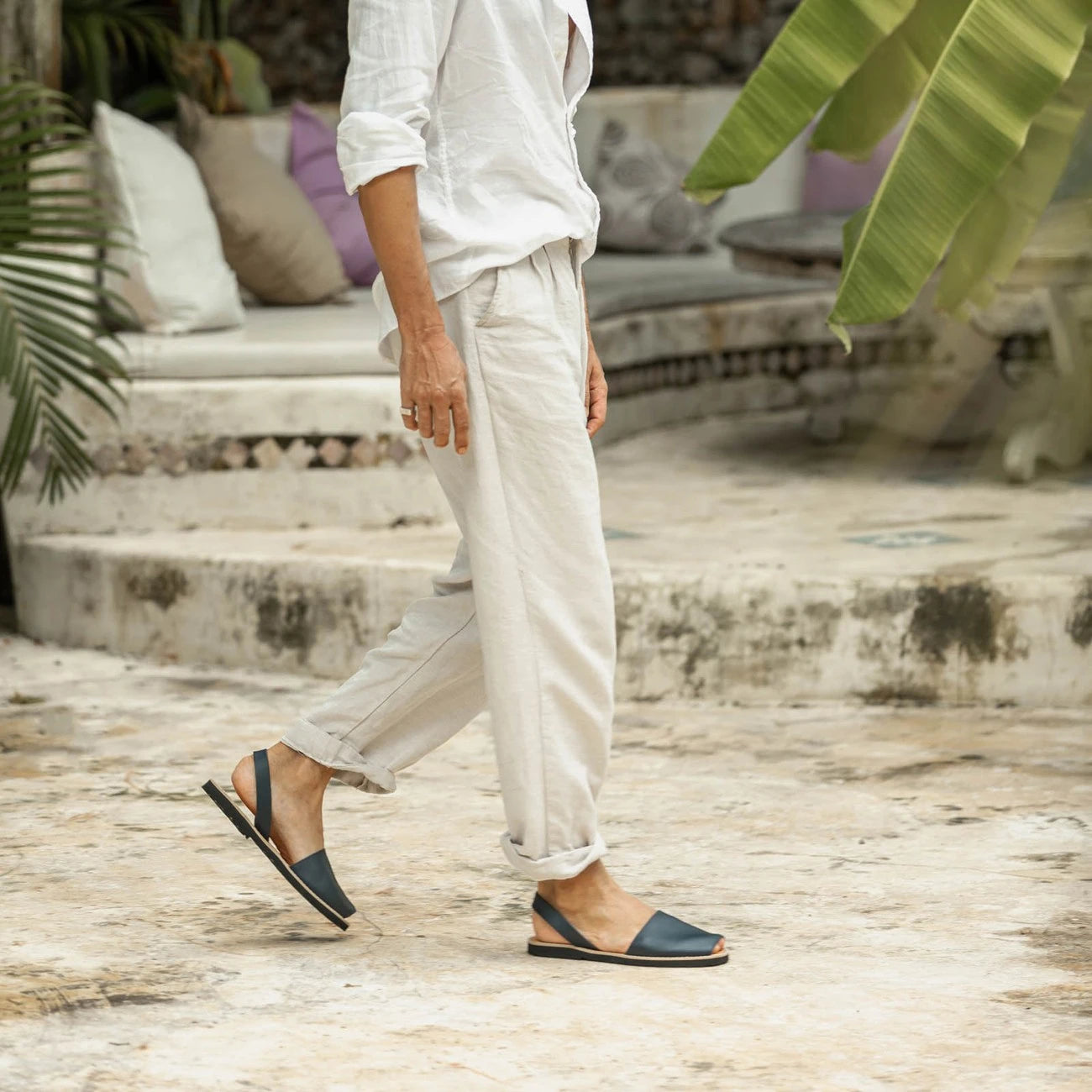 Avarca Cuir Azul Marinero Homme