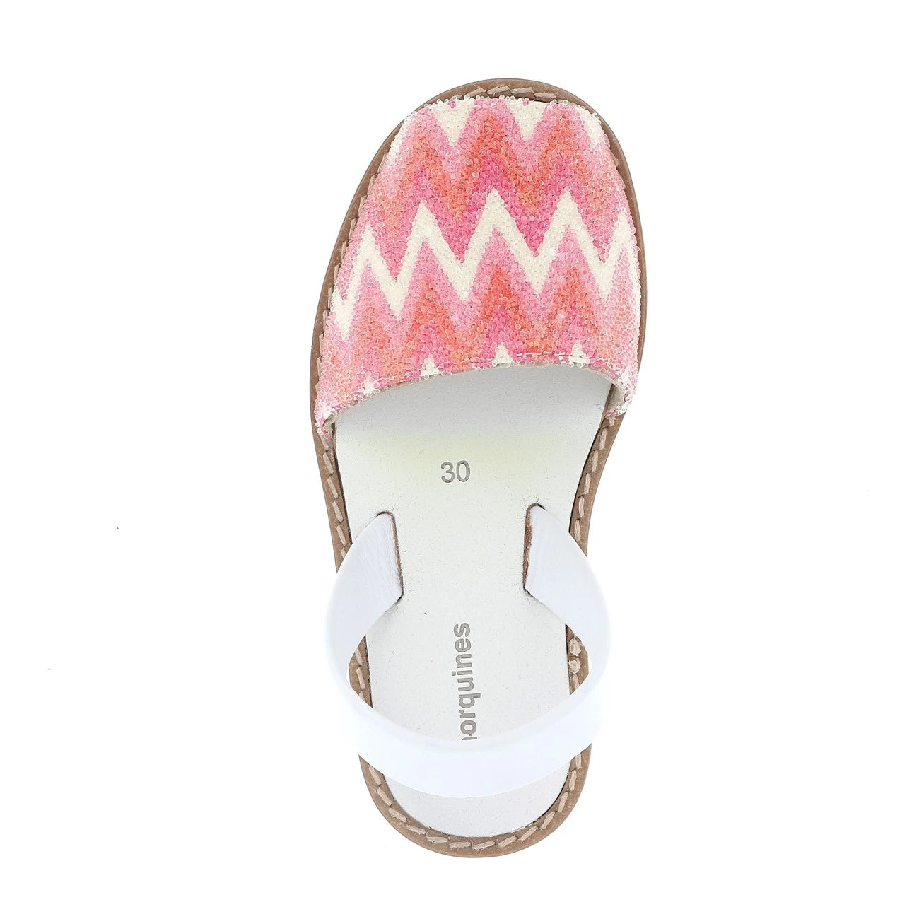 Avarca Zig Zag Rosa Fiesta Blanca